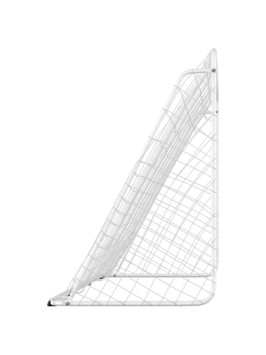 Futbolo vartai su tinklu, balti, 366x122x182cm, plienas