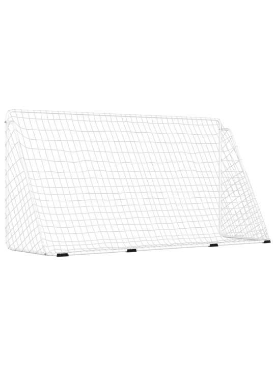 Futbolo vartai su tinklu, balti, 366x122x182cm, plienas