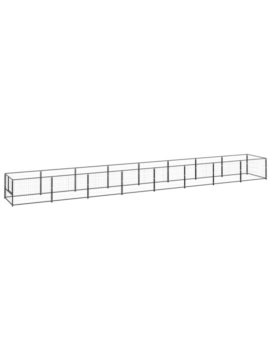 Voljeras šunims, juodos spalvos, 8m², plienas