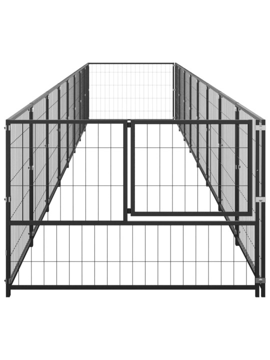 Voljeras šunims, juodos spalvos, 8m², plienas