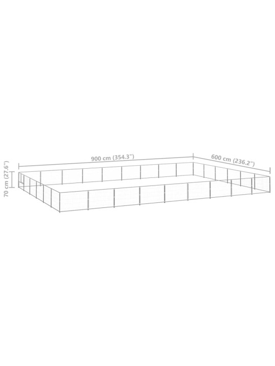 Voljeras šunims, sidabrinės spalvos, 54m², plienas