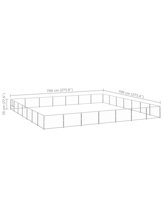 Voljeras šunims, sidabrinės spalvos, 49m², plienas
