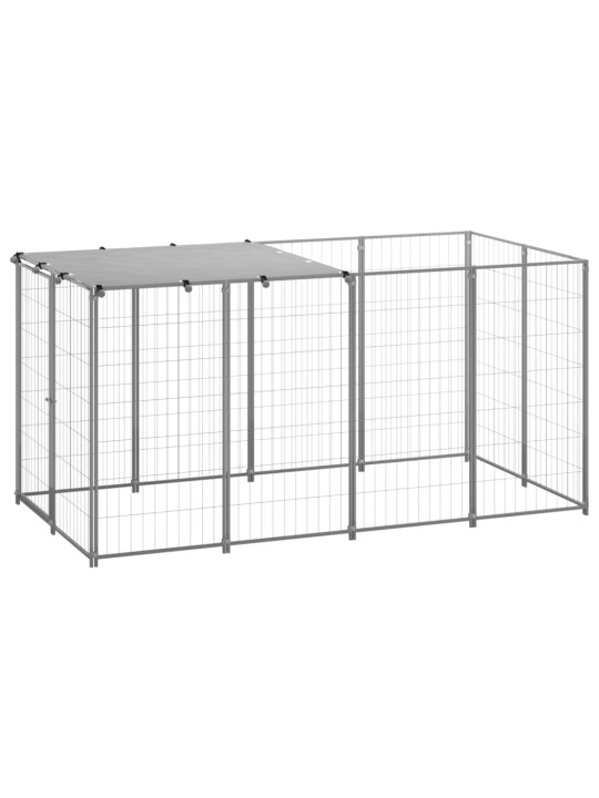 Voljeras šunims, sidabrinės spalvos, 2,42 m², plienas