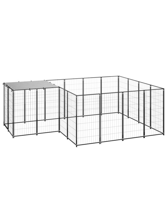 Voljeras šunims, juodos spalvos, 6,05 m², plienas