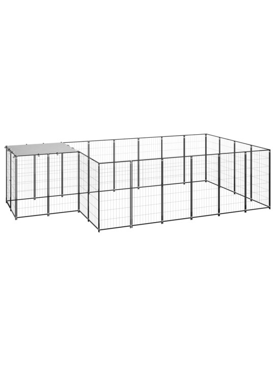 Voljeras šunims, juodos spalvos, 8,47 m², plienas