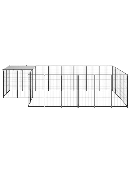 Voljeras šunims, juodos spalvos, 8,47 m², plienas
