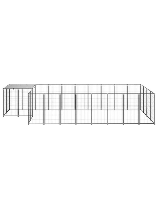 Voljeras šunims, juodos spalvos, 10,89 m², plienas