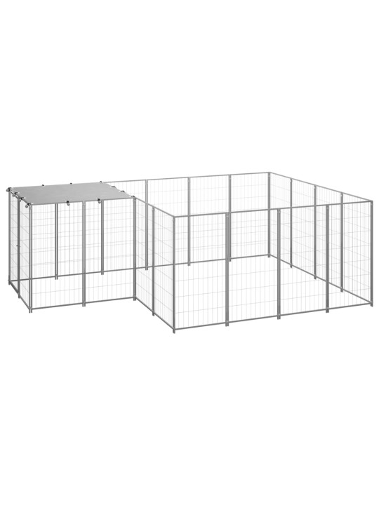 Voljeras šunims, sidabrinės spalvos, 6,05 m², plienas