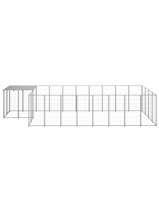 Voljeras šunims, sidabrinės spalvos, 10,89 m², plienas