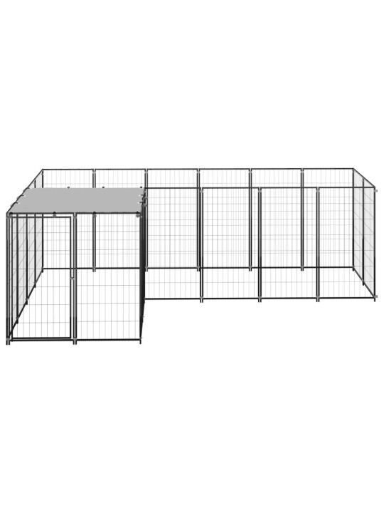 Voljeras šunims, juodos spalvos, 4,84 m², plienas