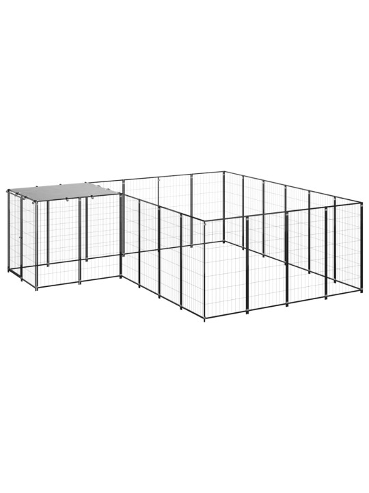 Voljeras šunims, juodos spalvos, 8,47 m², plienas