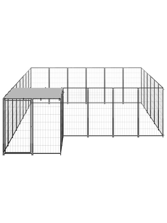 Voljeras šunims, juodos spalvos, 12,1 m², plienas