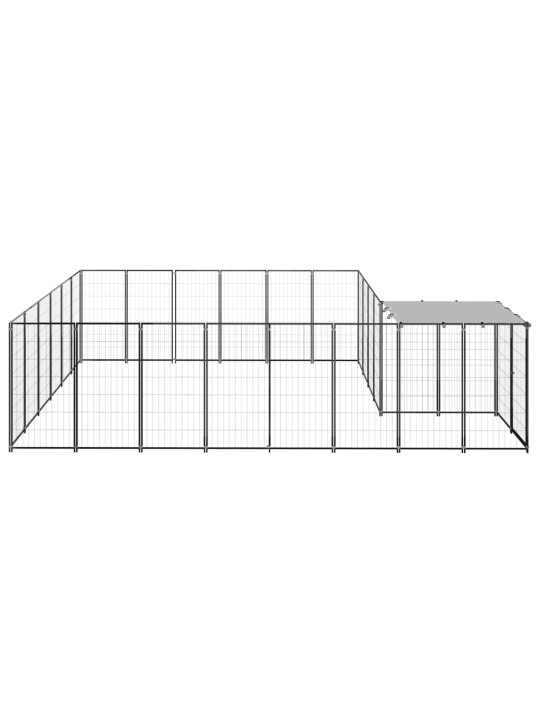 Voljeras šunims, juodos spalvos, 12,1 m², plienas