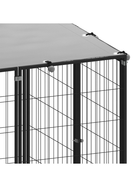Voljeras šunims, juodos spalvos, 12,1 m², plienas