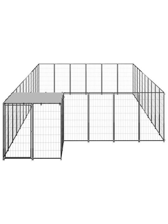 Voljeras šunims, juodos spalvos, 19,36 m², plienas