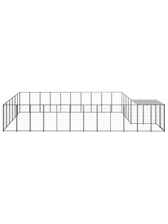 Voljeras šunims, juodos spalvos, 19,36 m², plienas