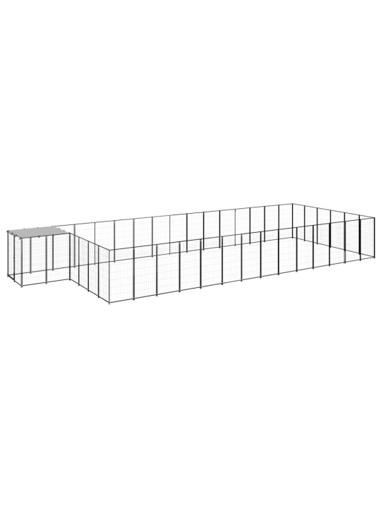 Voljeras šunims, juodos spalvos, 26,62 m², plienas