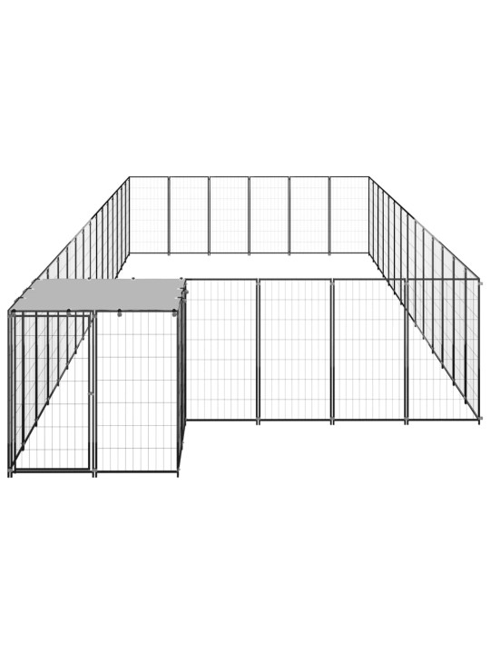 Voljeras šunims, juodos spalvos, 26,62 m², plienas