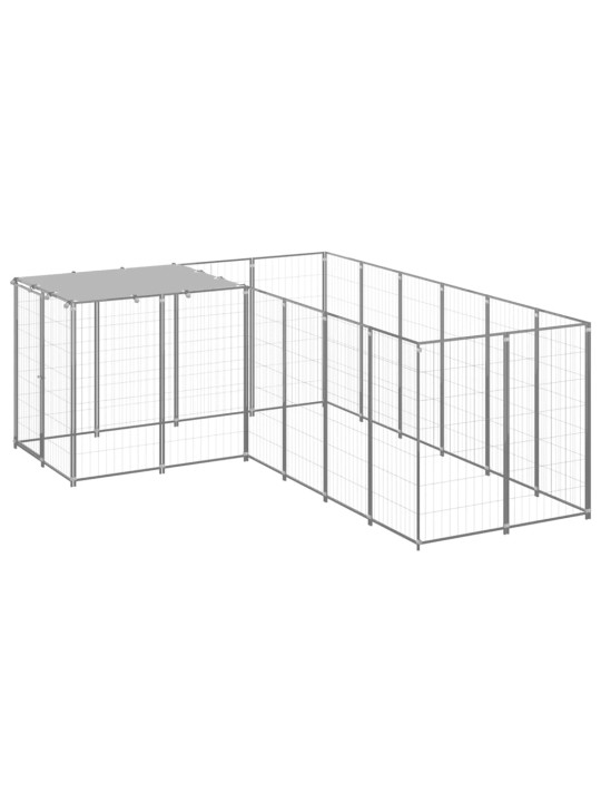 Voljeras šunims, sidabrinės spalvos, 4,84 m², plienas