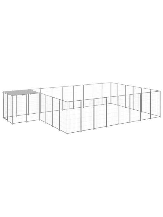 Voljeras šunims, sidabrinės spalvos, 15,73 m², plienas