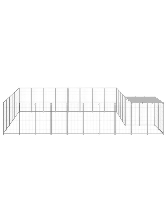 Voljeras šunims, sidabrinės spalvos, 15,73 m², plienas