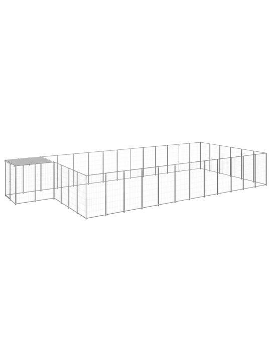 Voljeras šunims, sidabrinės spalvos, 22,99 m², plienas
