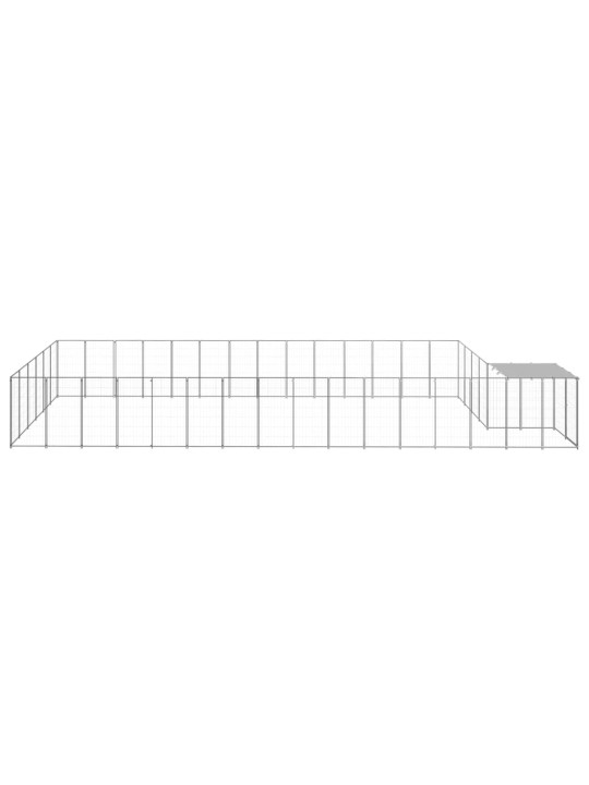 Voljeras šunims, sidabrinės spalvos, 26,62 m², plienas