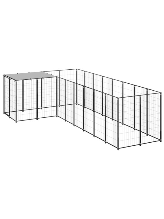 Voljeras šunims, juodos spalvos, 6,05 m², plienas