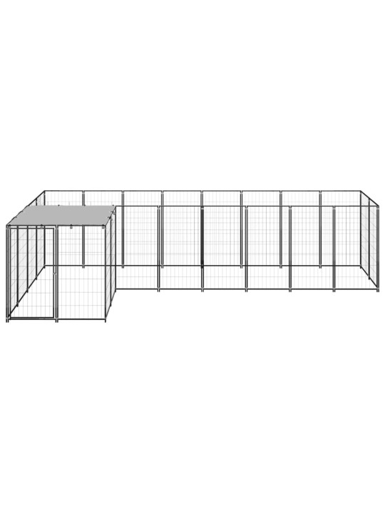 Voljeras šunims, juodos spalvos, 6,05 m², plienas