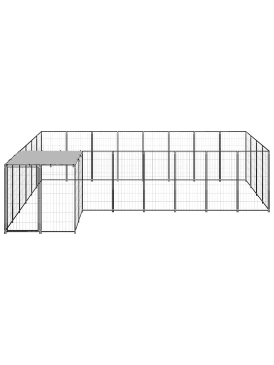 Voljeras šunims, juodos spalvos, 10,89 m², plienas