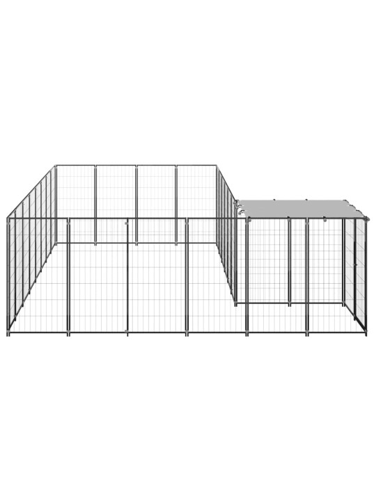 Voljeras šunims, juodos spalvos, 10,89 m², plienas