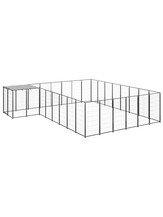 Voljeras šunims, juodos spalvos, 15,73 m², plienas