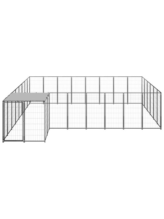 Voljeras šunims, juodos spalvos, 15,73 m², plienas