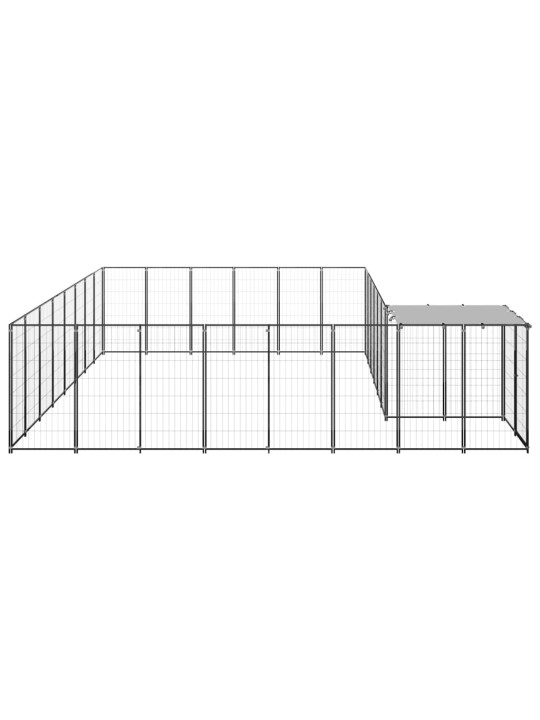 Voljeras šunims, juodos spalvos, 15,73 m², plienas