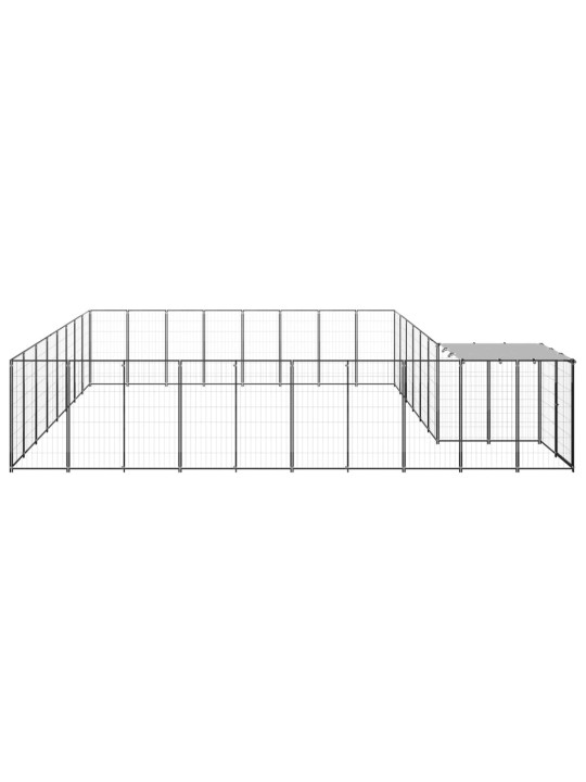 Voljeras šunims, juodos spalvos, 20,57 m², plienas