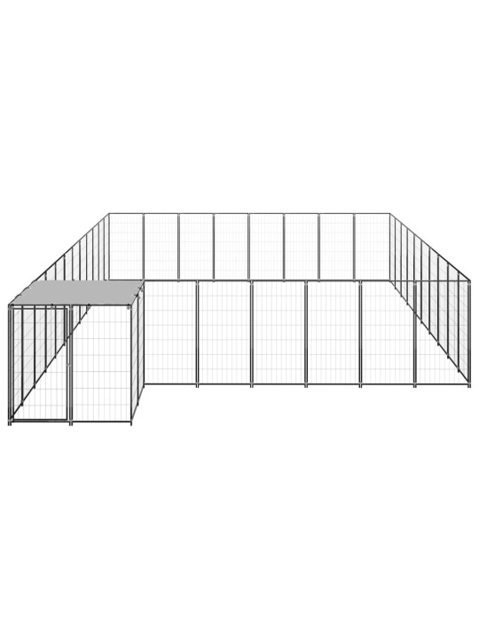 Voljeras šunims, juodos spalvos, 25,41 m², plienas