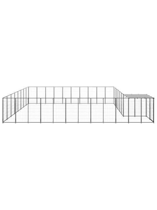 Voljeras šunims, juodos spalvos, 25,41 m², plienas