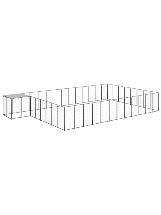 Voljeras šunims, juodos spalvos, 30,25 m², plienas