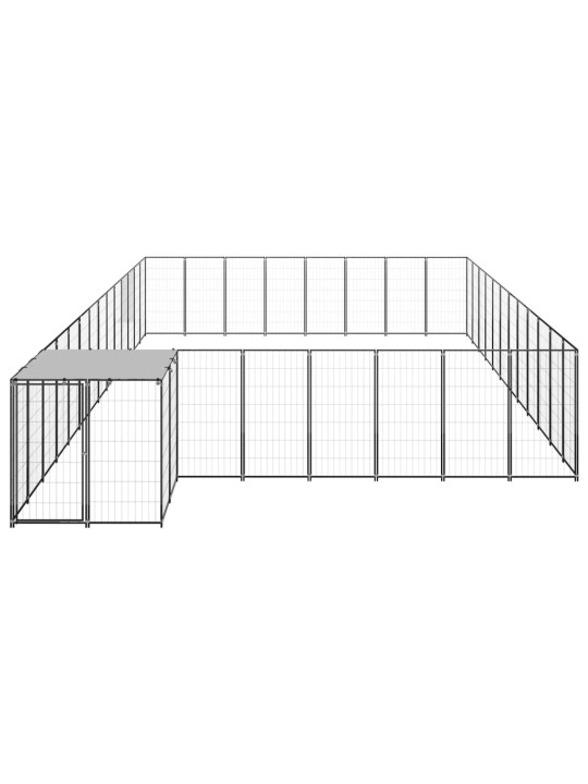 Voljeras šunims, juodos spalvos, 30,25 m², plienas