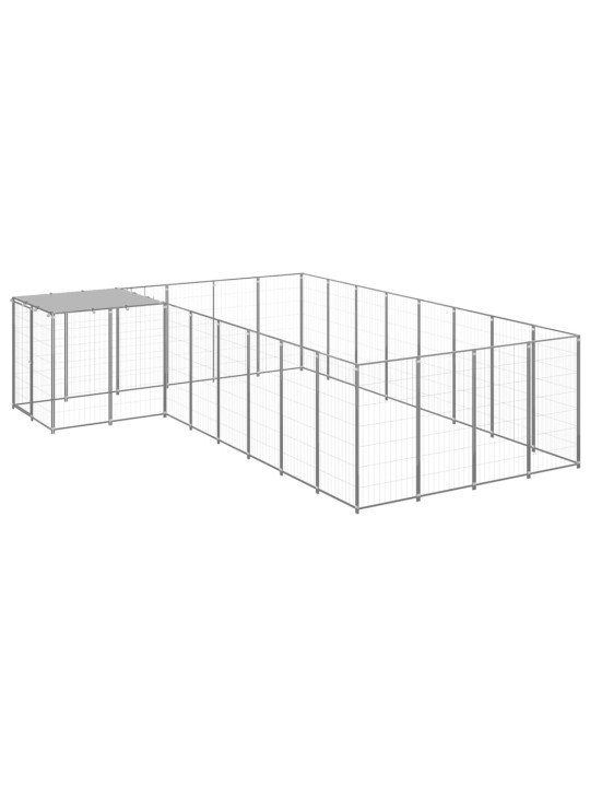 Voljeras šunims, sidabrinės spalvos, 10,89 m², plienas