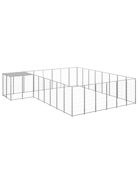 Voljeras šunims, sidabrinės spalvos, 15,73 m², plienas