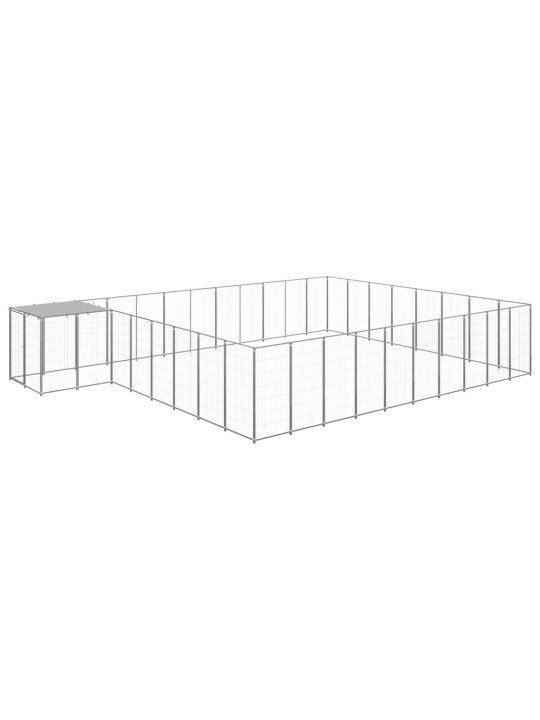 Voljeras šunims, sidabrinės spalvos, 25,41 m², plienas