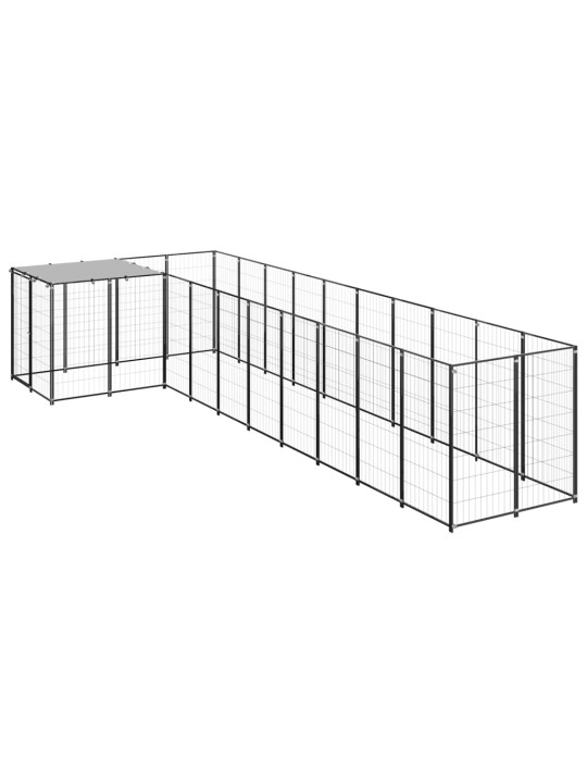 Voljeras šunims, juodos spalvos, 7,26m², plienas