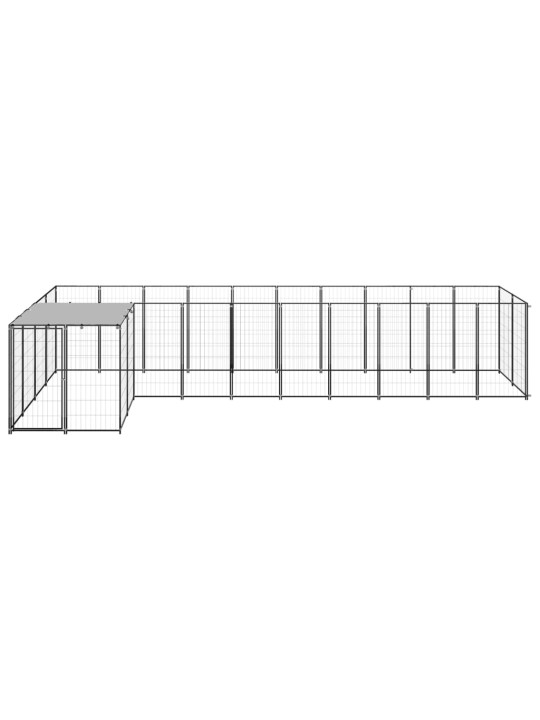 Voljeras šunims, juodos spalvos, 7,26m², plienas