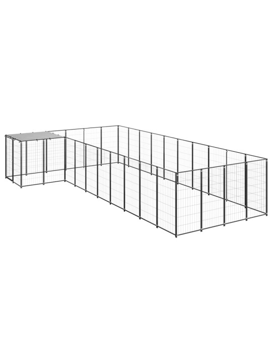 Voljeras šunims, juodos spalvos, 13,31m², plienas