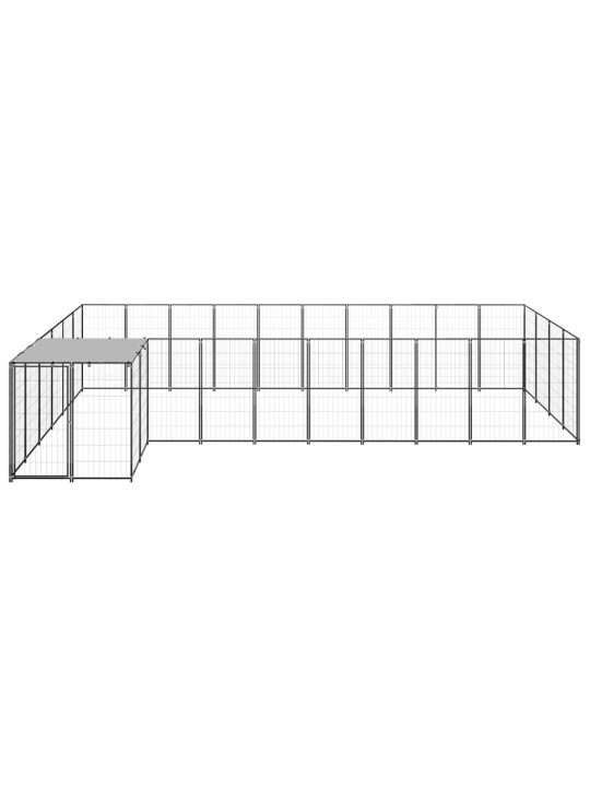 Voljeras šunims, juodos spalvos, 13,31m², plienas