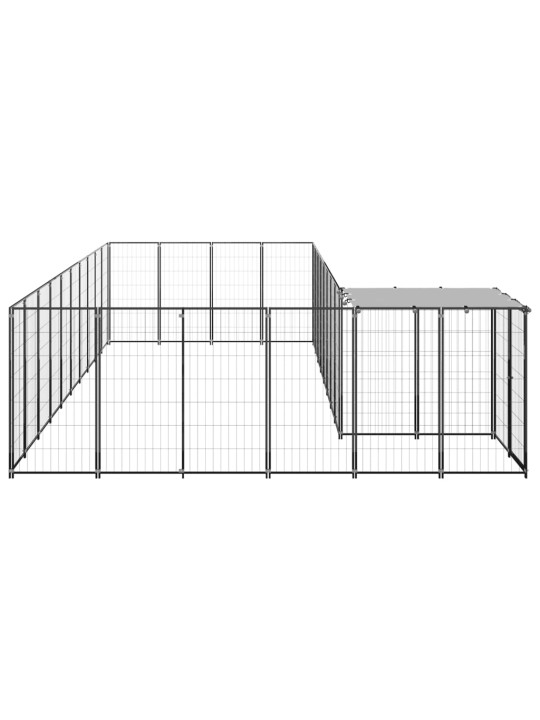 Voljeras šunims, juodos spalvos, 13,31m², plienas