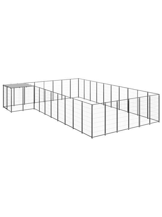 Voljeras šunims, juodos spalvos, 19,36 m², plienas