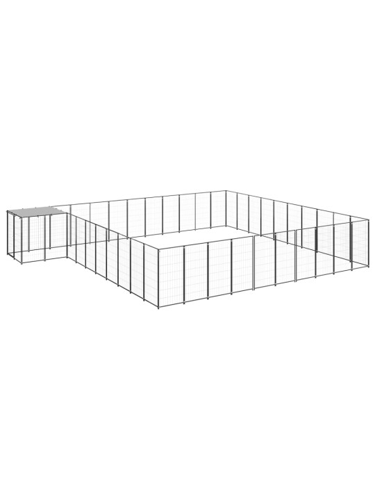 Voljeras šunims, juodos spalvos, 31,46m², plienas
