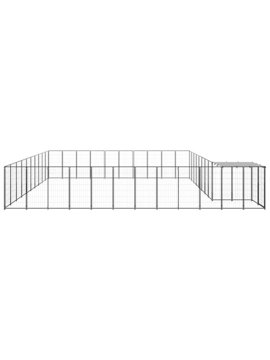 Voljeras šunims, juodos spalvos, 31,46m², plienas